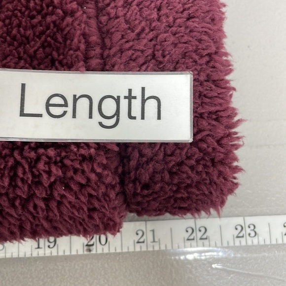 Z Supply NWT Sherpa Fleece Full Zip Jacket Coat Maroon Size Small Sweatshirt - Picture 13 of 14